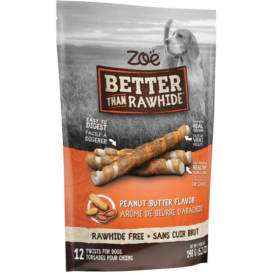 Better Than Rawhide Twists - Peanut Butter, 12 Pack