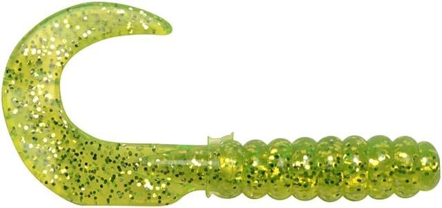 Big Bite Baits BBB-CTG307 3" Curl Tail Grub, Chart Shine 10Pk