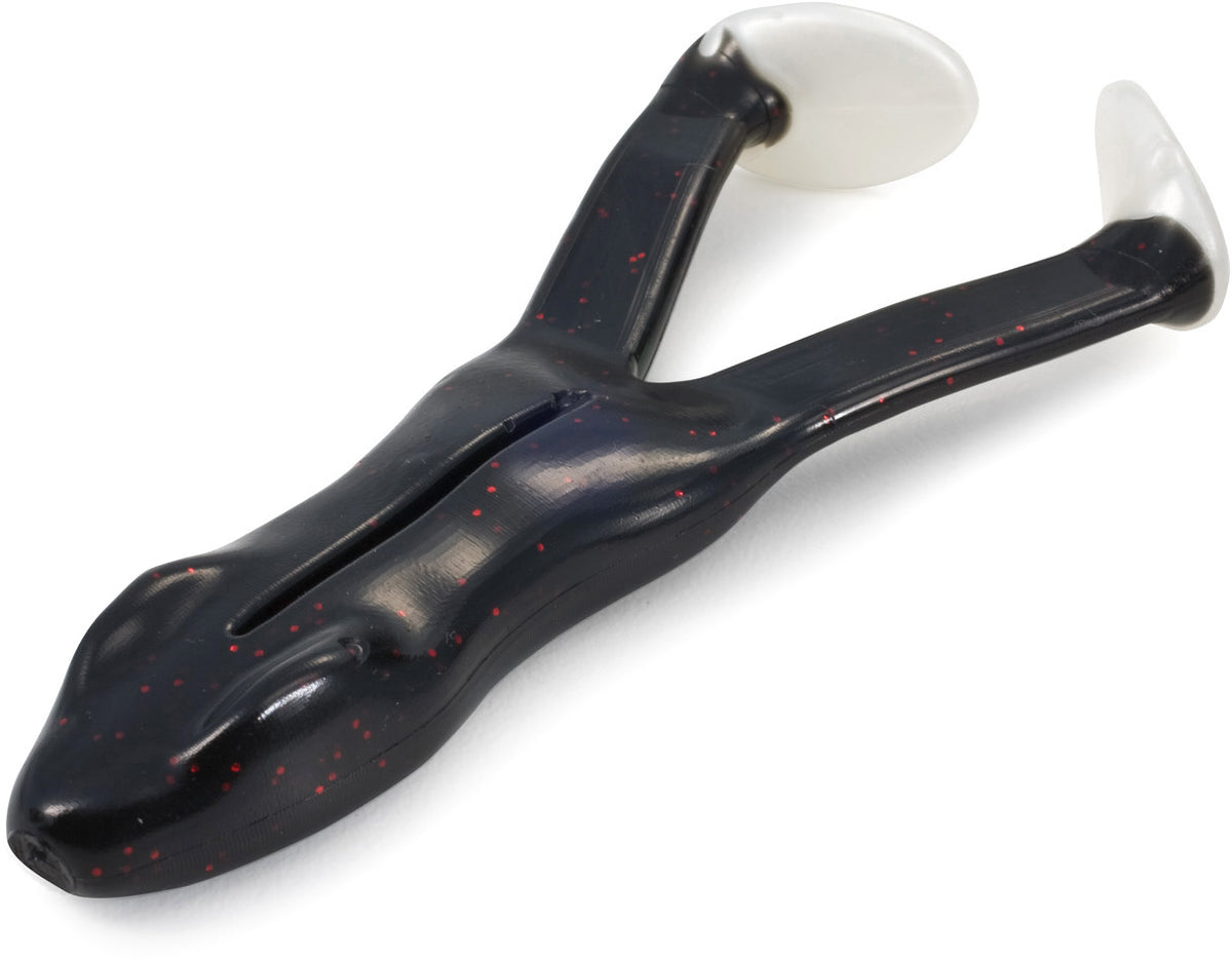 Frog Factory TFF-SRFH-801 Hot Feet Ribbit Frog Unrigged, 3 1/2" Black/Pearl, Floating, 5Pk