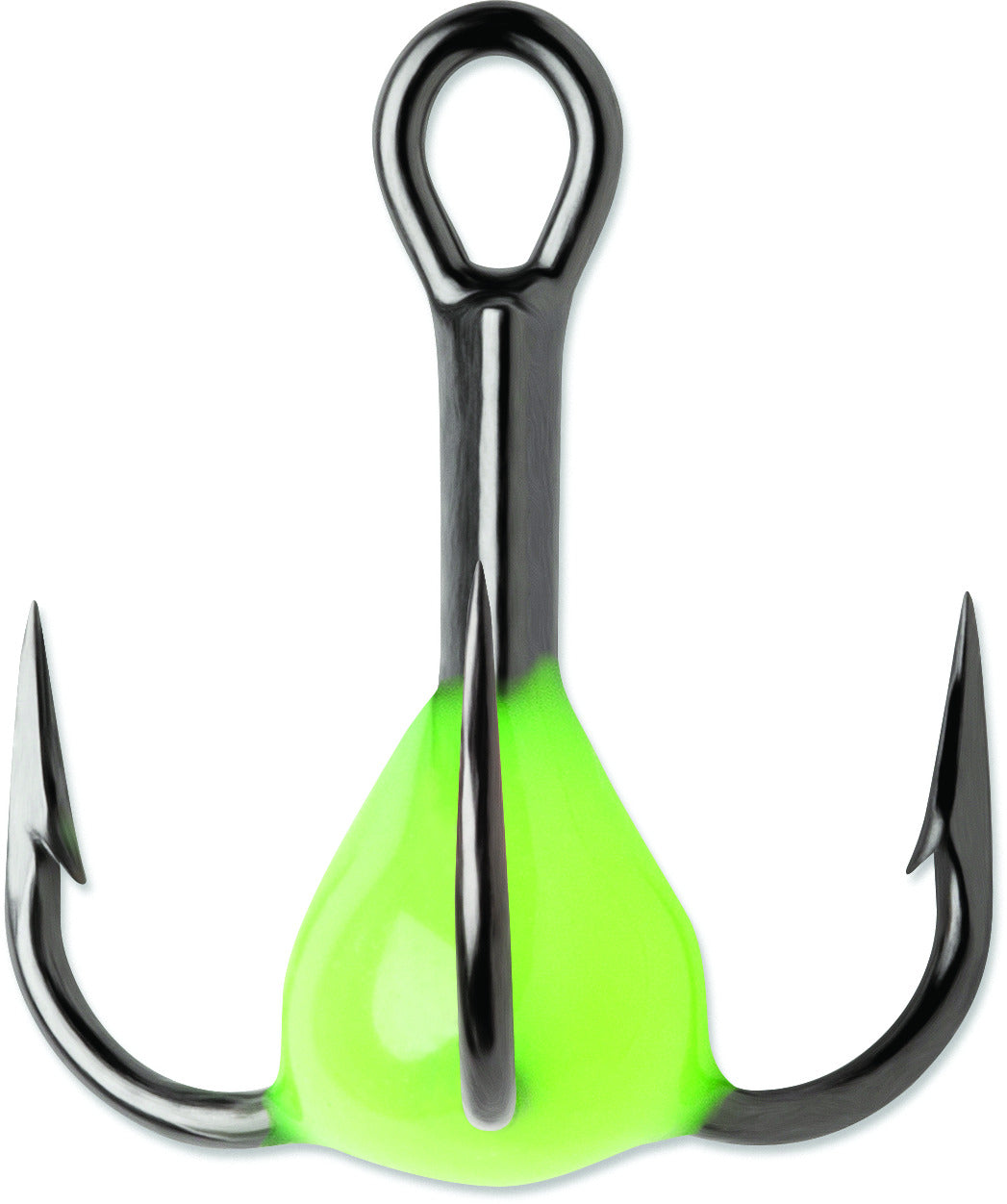 VMC GRT8GLCHPP Glow Resin Treble Sz 8, 1x Black Nickel, Glow Chartreuse, 2 Pk