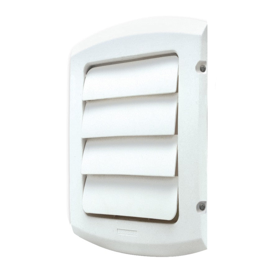 6" White Louvered Vent Cap