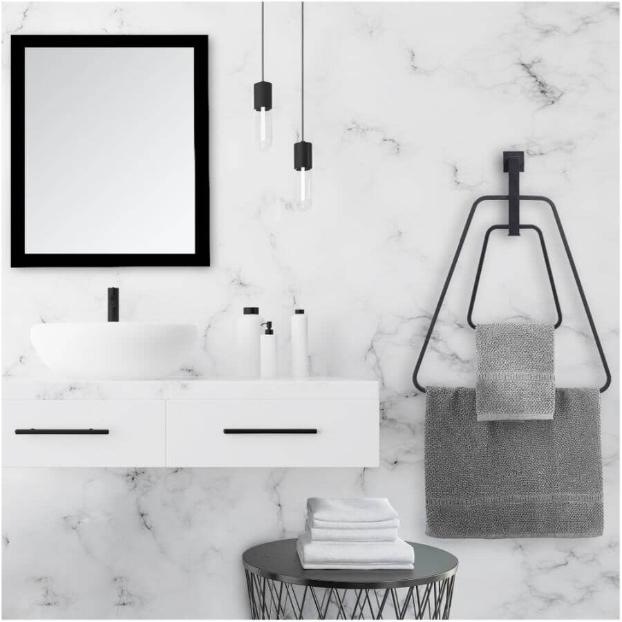 Wright Double Triangle Towel Ring - Matte Black