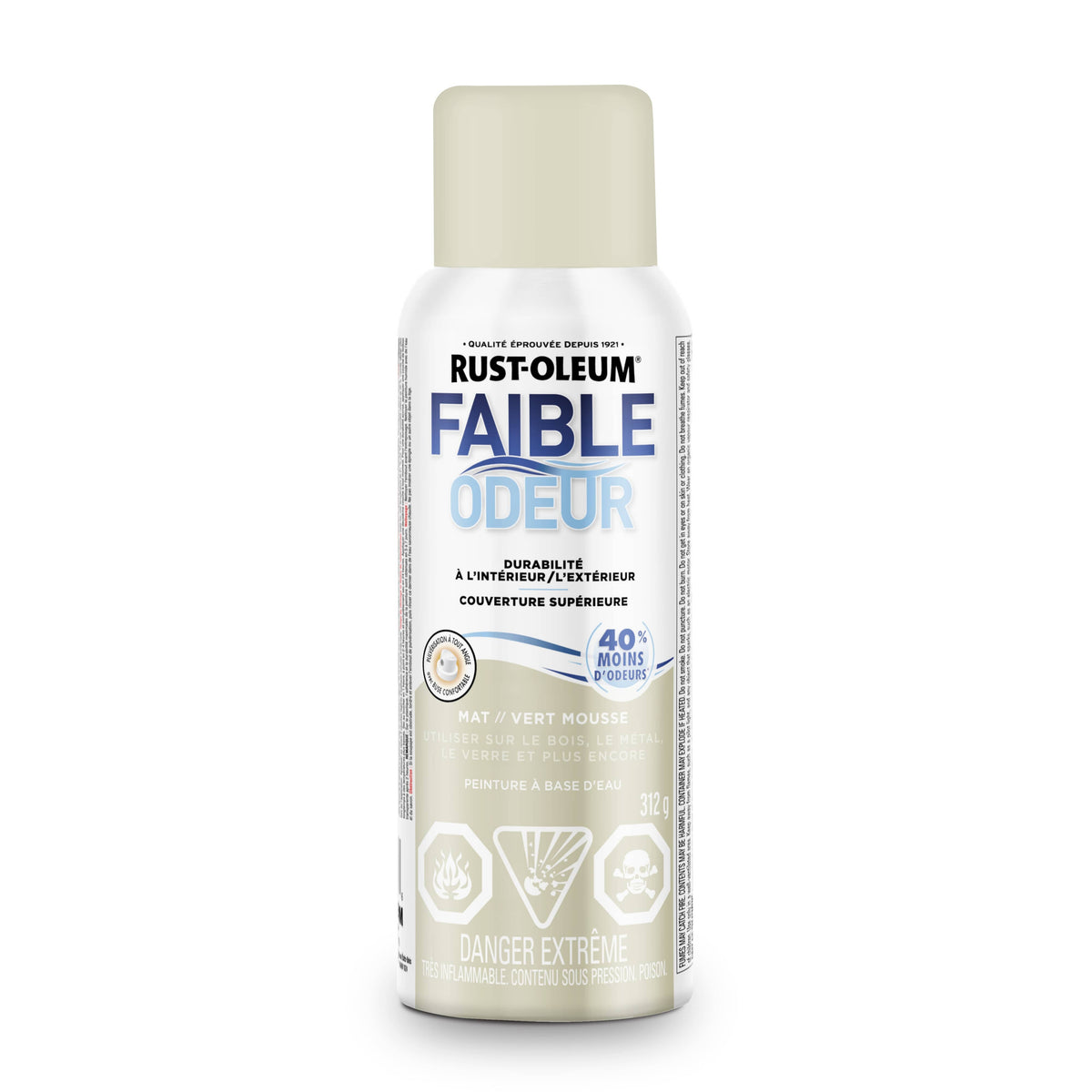 Low Odour Water-Based Spray Paint - Moss Green, 312 g