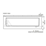 60" x 30" Phoenix Acrylic Tub - with Left Hand Drain + Skirt, White