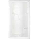 50" x 33.5" Madison 4, 1 Piece Acrylic Shower Cabinet - with Left Hand Plumbing & Right Seat, White