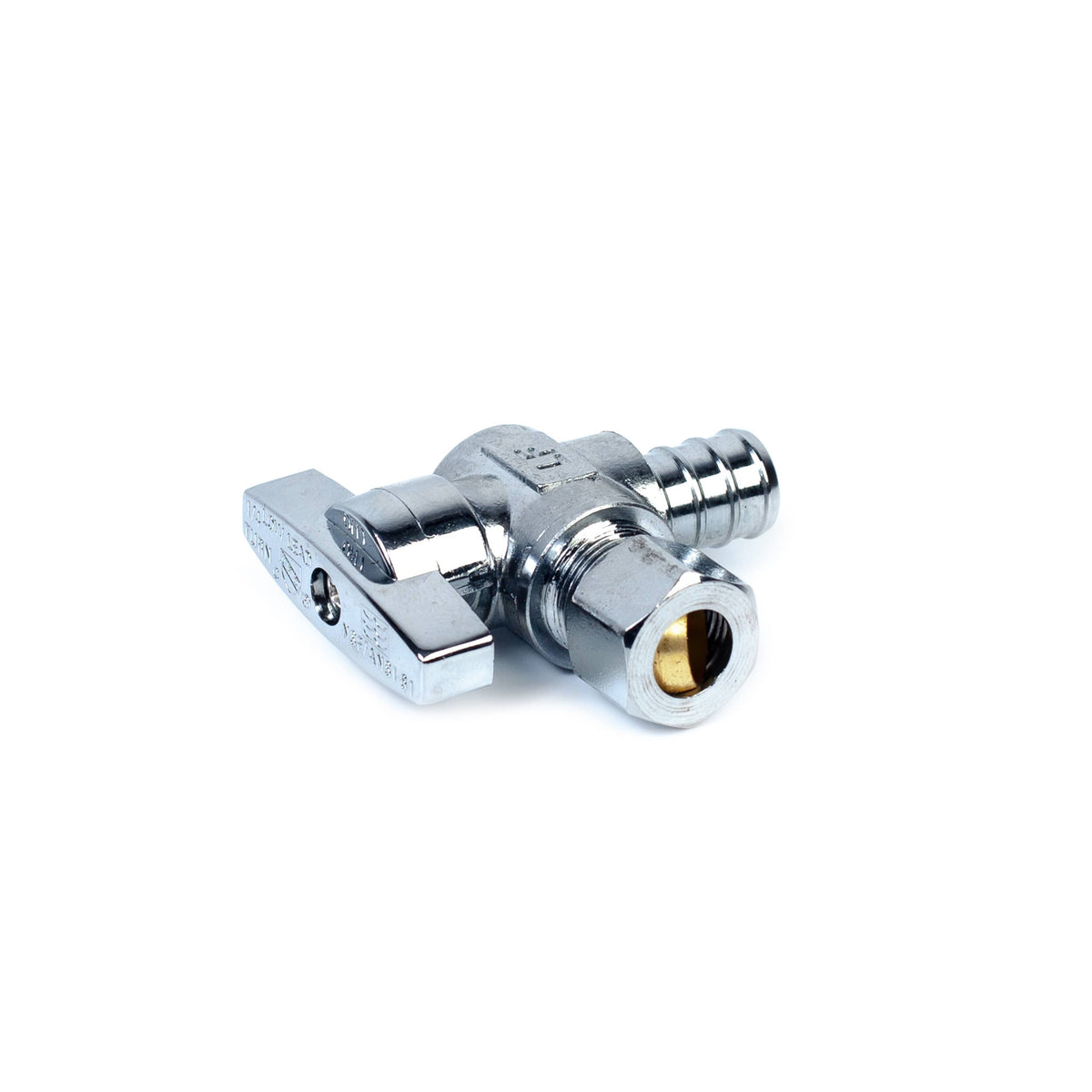 1/2" PEX x 3/8" Compression Quarter-Turn Angle Stop Valve