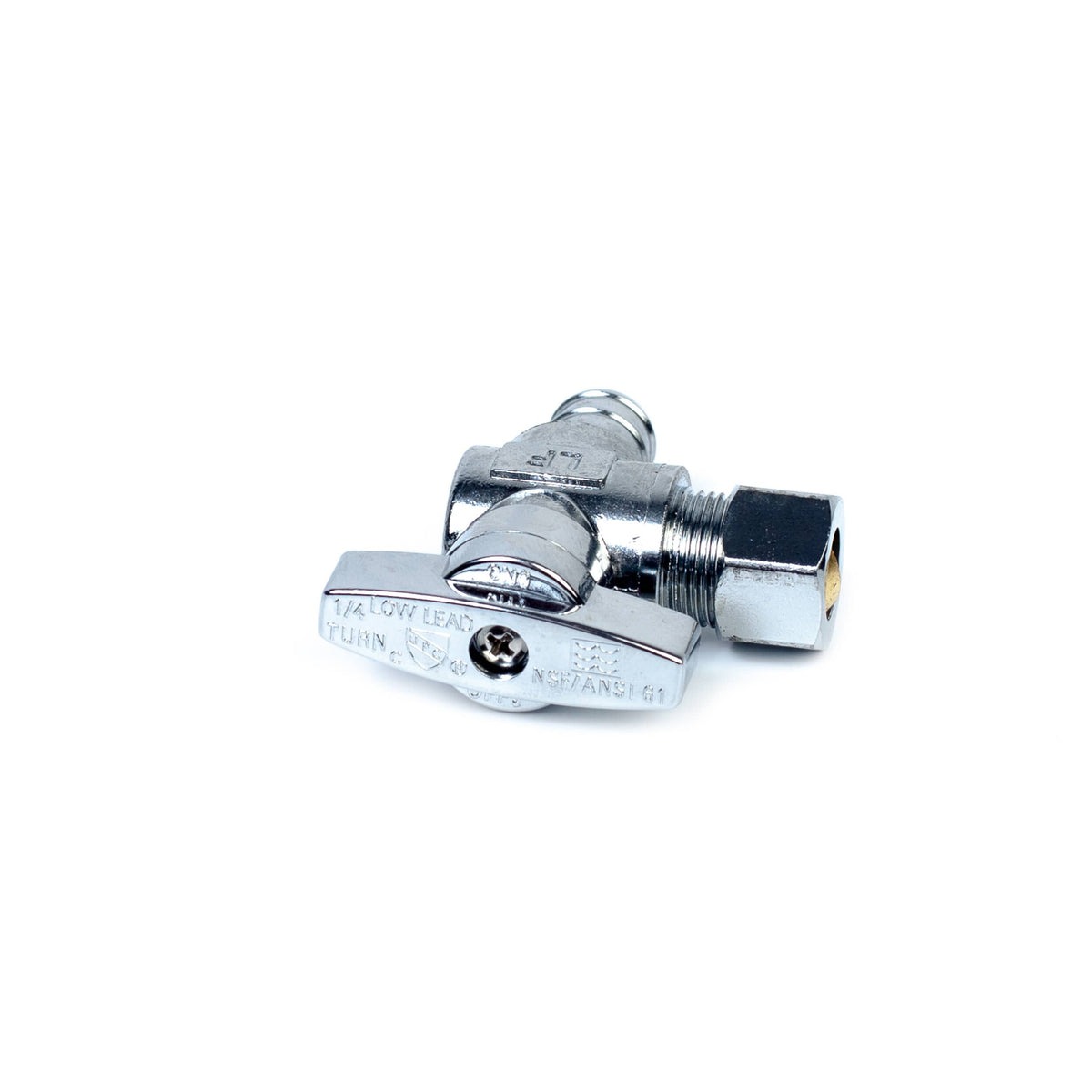 1/2" PEX x 3/8" Compression Quarter-Turn Angle Stop Valve