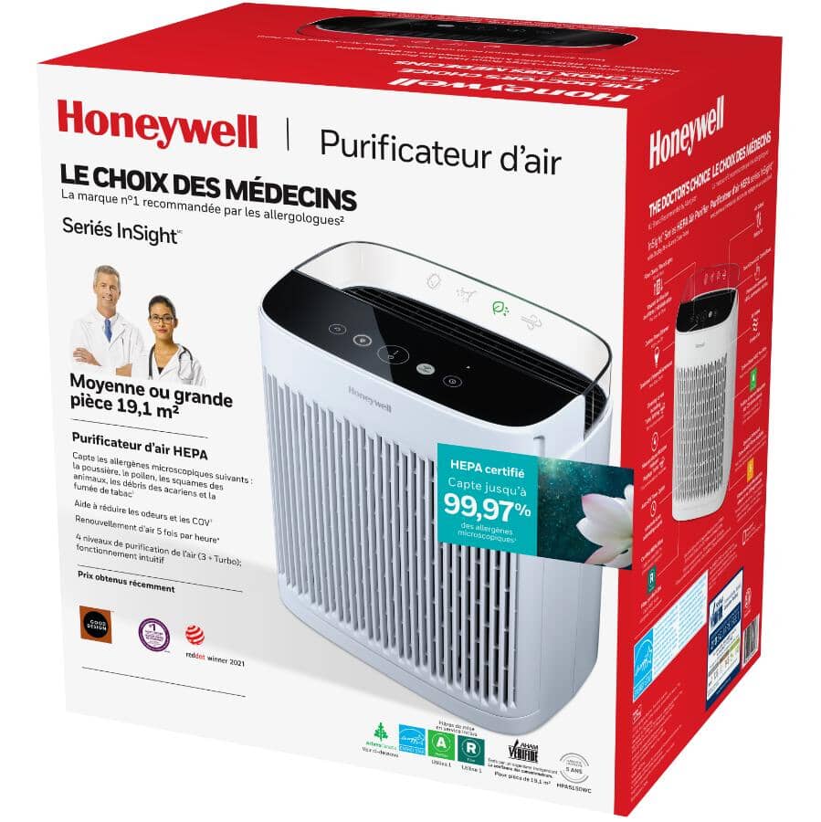 Power Insight HEPA Air Purifier Console - White