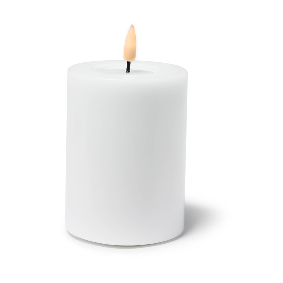 LED Flameless Battery Operated Pillar Candle - White, 3" x 4"