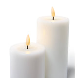 LED Flameless Battery Operated Pillar Candle - White, 3" x 4"