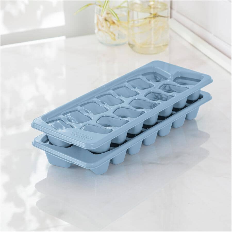 Plastic Ice Cube Trays - Blue, 2 Pack