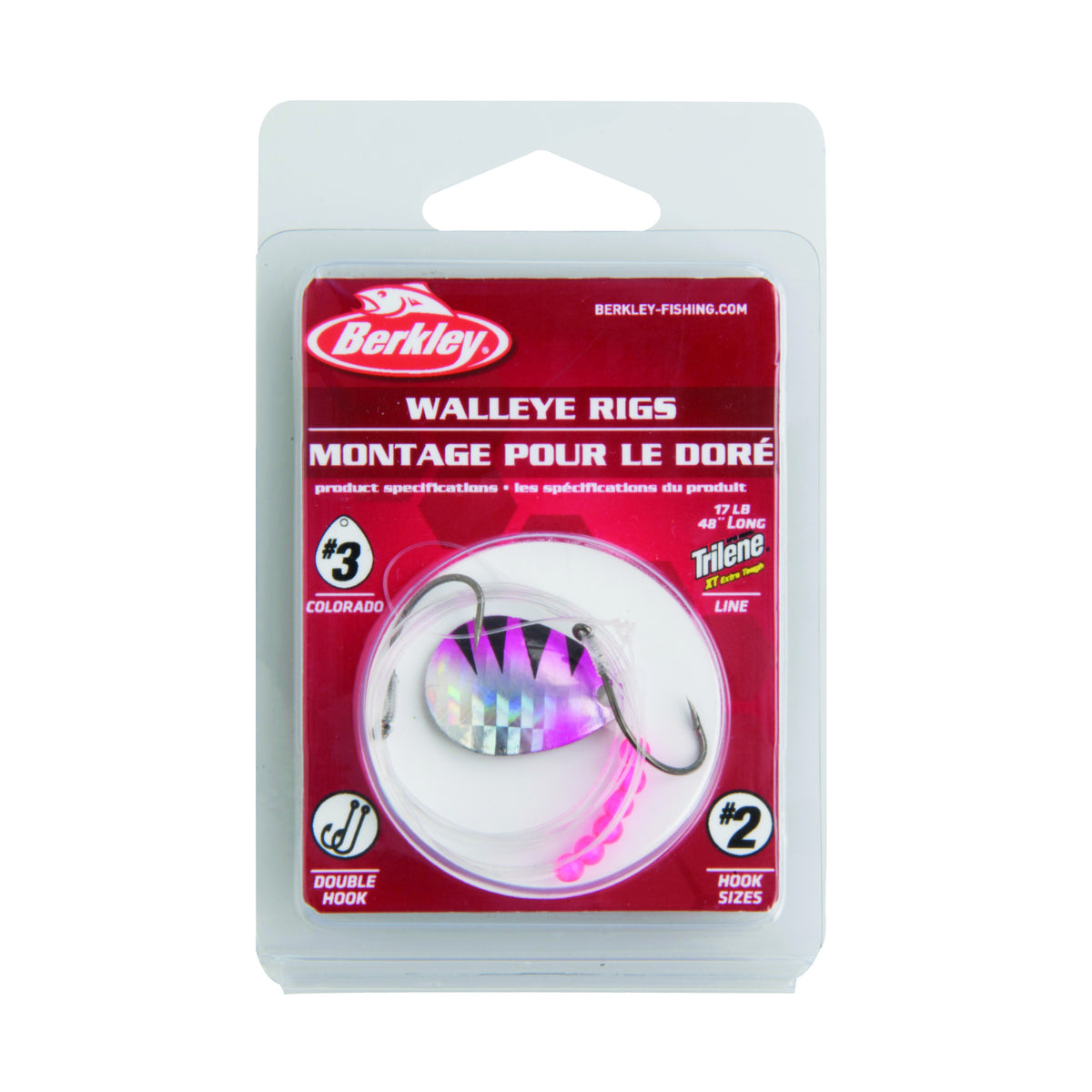 Berkley BWRC3-PNKP Walleye Rig Colorado Blade #3 17#-48" Pnk/Per 1P