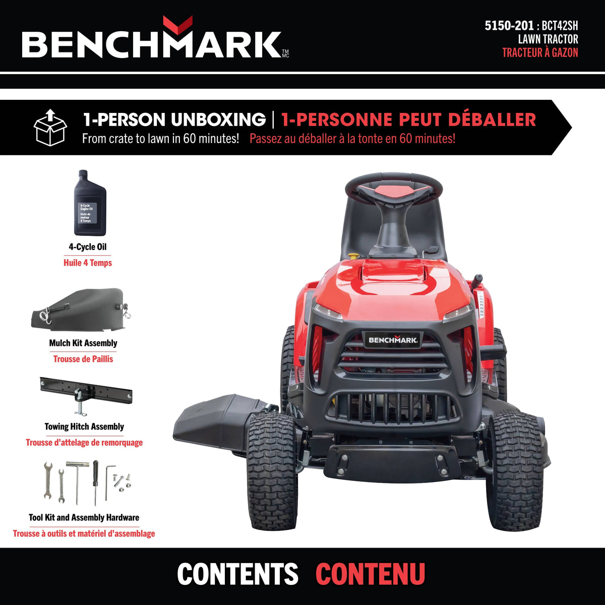 42" 16HP Gas-Powered Hydrostatic Lawn Tractor