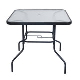 35" Square Glass Top Dining Table