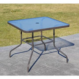 35" Square Glass Top Dining Table