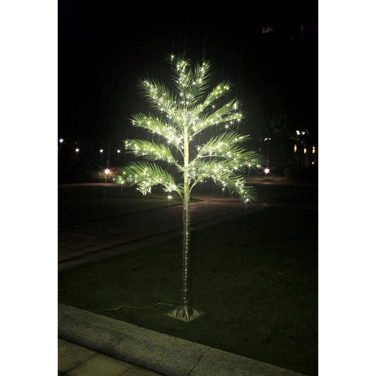7' Lighted Palm Tree - 600 Warm White LED Lights