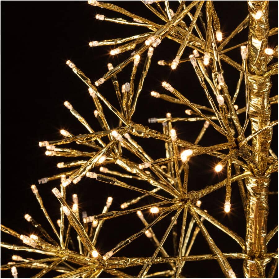 4.4' Indoor/Outdoor Gold Twig Tree - with 380 Warm White LED Lights