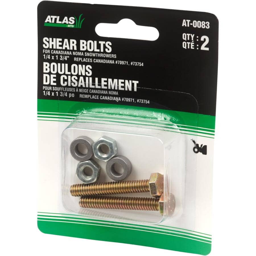 2 Pack Shear Bolts for Murray Snow Throwers