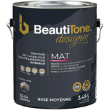 Interior Acrylic Latex Flat Paint & Primer - Medium Base, 3.48 L