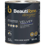 Interior Acrylic Latex Velvet Paint & Primer - High Hide White, 911 ml