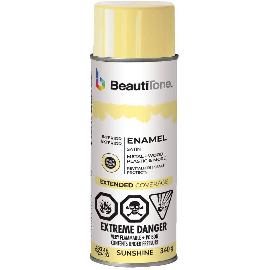 Enamel Interior / Exterior Spray Paint - Satin Sunshine, 340 g