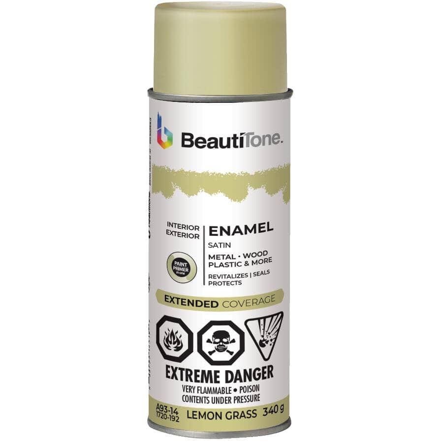 Enamel Interior / Exterior Spray Paint - Satin Lemon Grass, 340 g