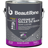 Interior Acrylic Latex Semi Gloss Kitchen & Bath Paint - Clear Base, 3.4 L