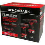 20V Max Lithium-ion Cordless Drill & Impact Driver Combo Kit - with 2 Batteries & Charger
