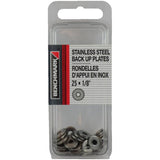 25 Pack 1/8" Stainless Steel Back-Up Plates