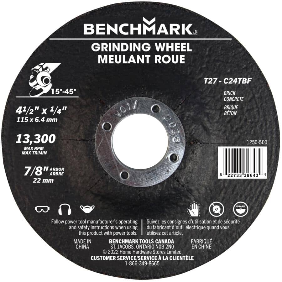 4-1/2" x 1/4" x 7/8" Depressed Centre Masonry Grinding Wheel