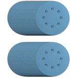 5" 220 Grit Zirconium Ceramic Hook & Loop Sanding Discs, with 8 Vacuum Holes - 50 Pack