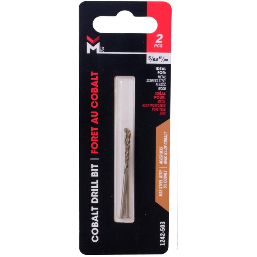 5/64" Cobalt Drill Bits - 2 Pack