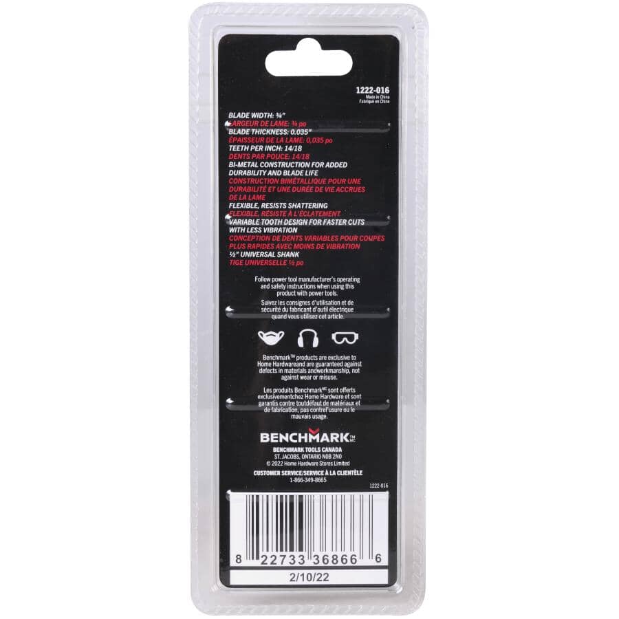 6" 14/18 Tooth Bi-Metal Metal Reciprocating Saw Blade - 5 Pack