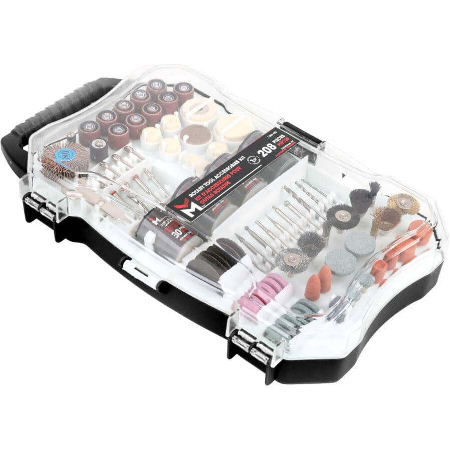 All Purpose Rotary Tool Accessory Kit - with Case, 208 Piece