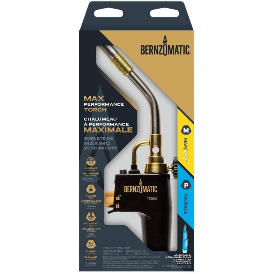 Max Heat Torch - with Swirl Flame & Instant On/Off Ignition