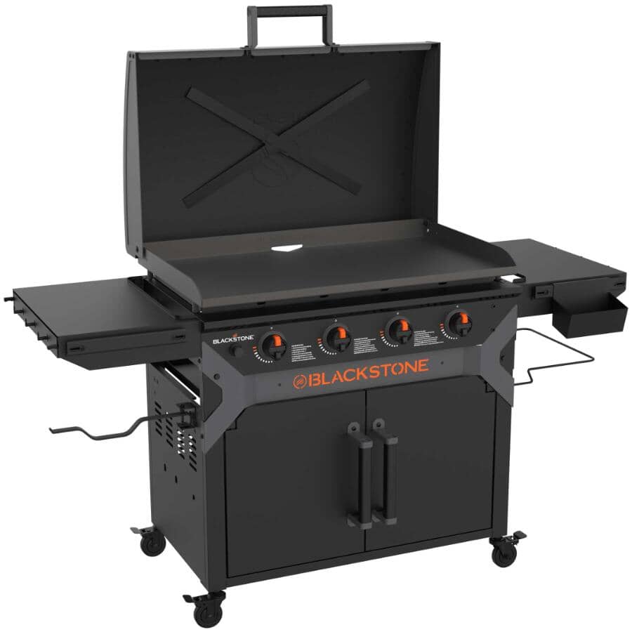 36" Original Iron Forged Griddle with Cabinet - 4 Burner, 768 sq. in.