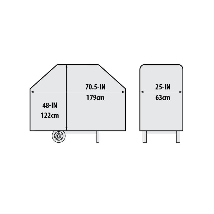 70" x 25" x 48" PVC Barbecue Cover, with Polyester Backing