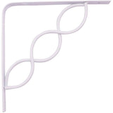 8" Decorative Scroll Shelf Bracket - White