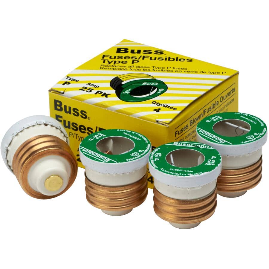 4 Pack 25 Amp P Plug Fuses