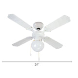 Maria 42" Ceiling Fan with LED Light - White