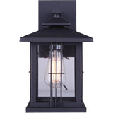 Yuna Outdoor Downward Coach Light Fixture - Black with Clear Glass, 12-1/2''