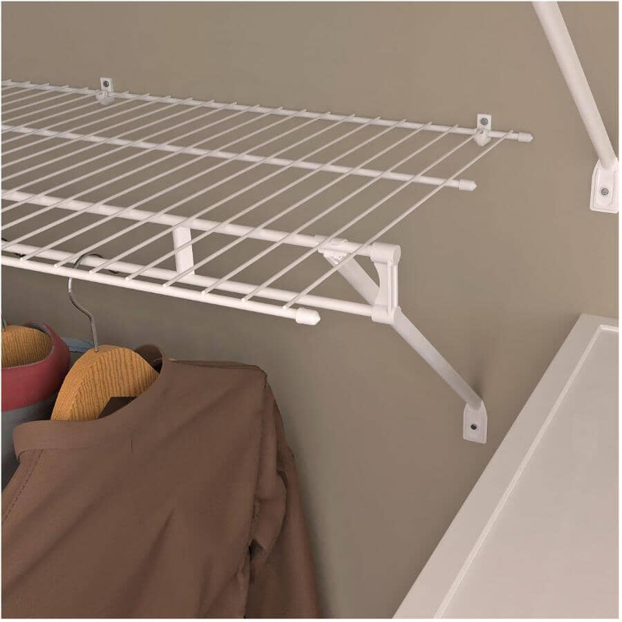 16" x 12' Wire Shelf - with Rod + White