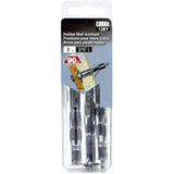 3 Pack 3/16" Zinc Plated Long Hollow Wall Anchors