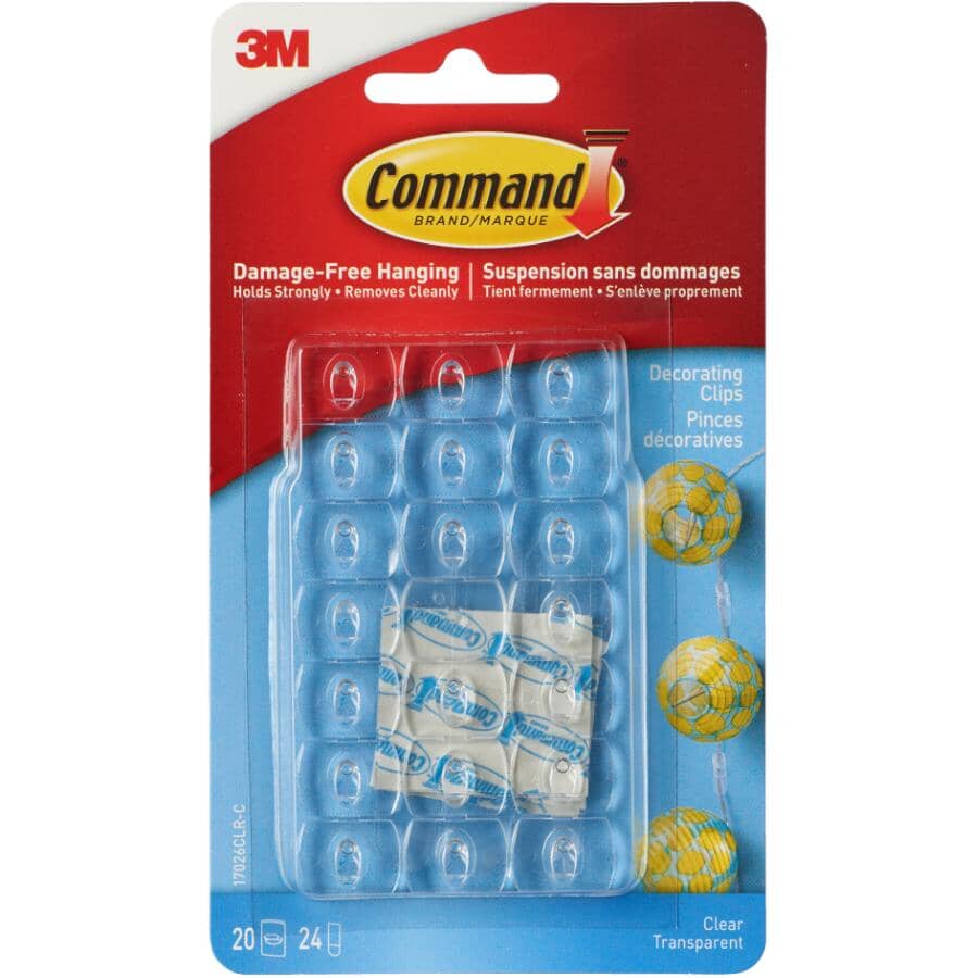 20 Clips Plus 24 Strips Clear Decorative Adhesive Clips