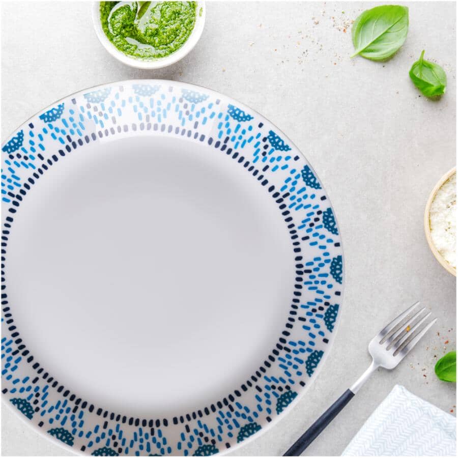 12 Piece Azure Medallion Glass Dinnerware Set