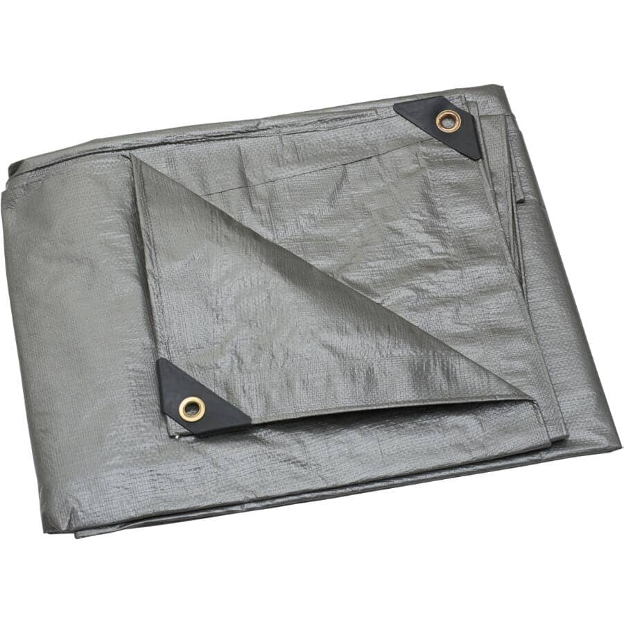 10' x 12' Silver Heavy Duty Poly Tarpaulin