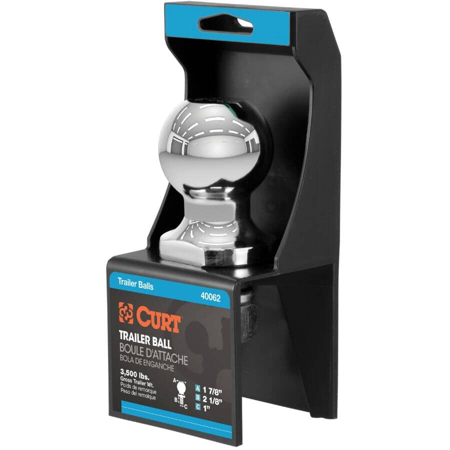 Interlock Towing Hitch Ball - Chrome, 1-7/8"