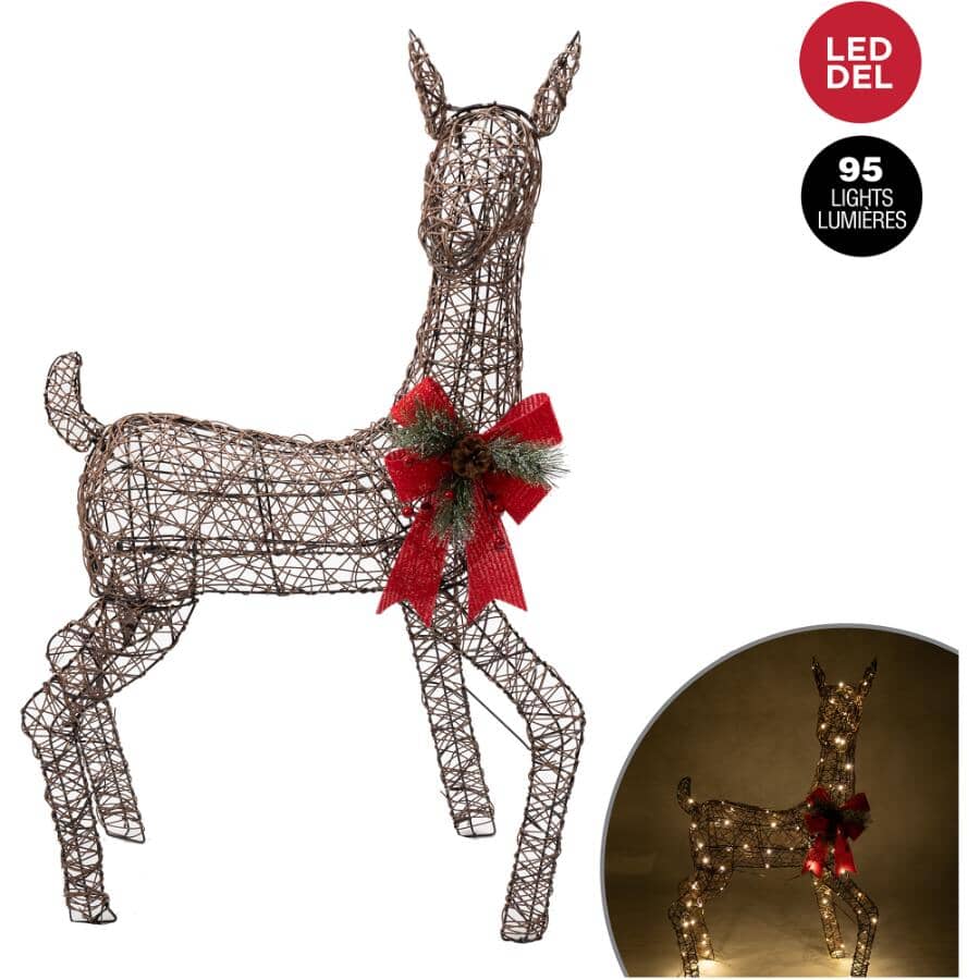 35" Doe Lit Frame - with 90 Warm White LED Lights