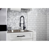 Favos Single Handle Pull-Down Kitchen Faucet with Dual Spray + Spring Spout - Matte Black