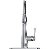Whitley Single Handle Pull-Down Kitchen Faucet - with Dual Spray, Chrome